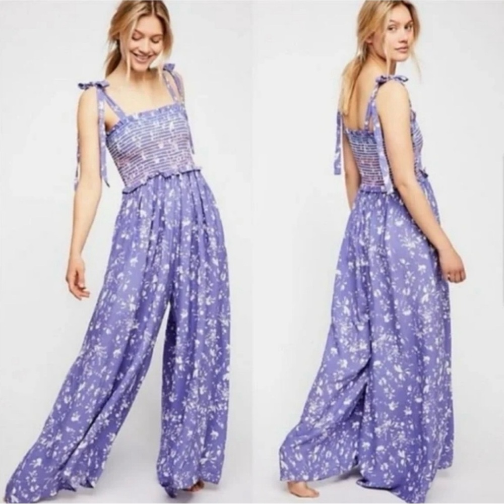 Free People Color My World Jumpsuit Purple Size XS Boho Cottagecore
